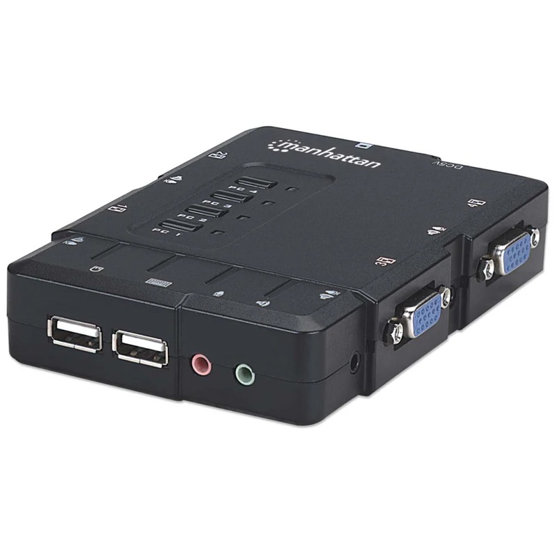 Switch MANHATTAN KVM compact à 4 ports - Noir