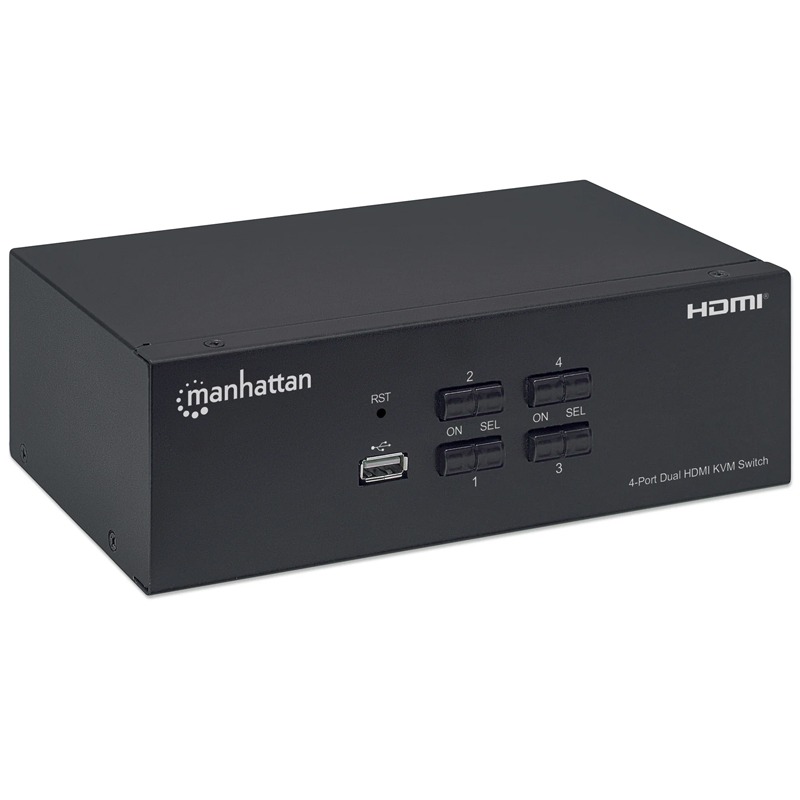 Switch MANHATTAN KVM HDMI à 4 ports pour deux écrans