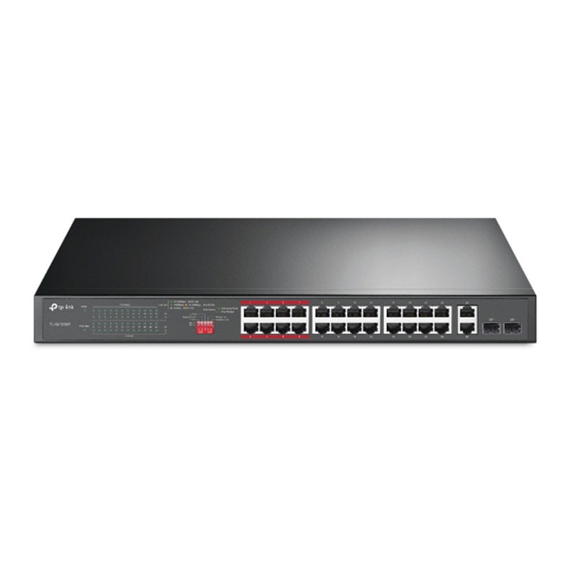Switch TP-LINK TL-SL1226P 24 Ports 10/100 MBPS POE+ Avec 2 Ports GIGA 10/100/1000 ET 2 Ports SFP 250W
