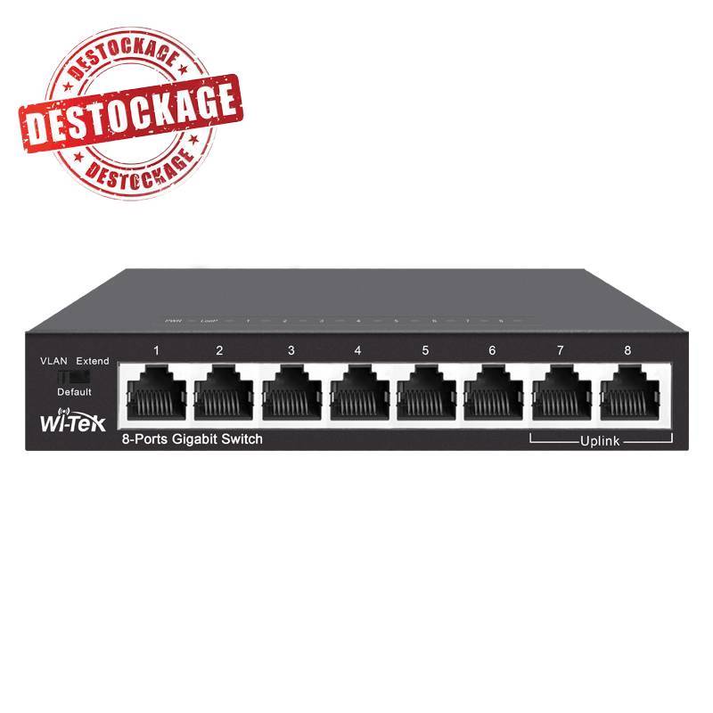 Switch WITEK WI-SG108V2 6 Ports RJ45 Avec 2 Ports Uplink RJ45