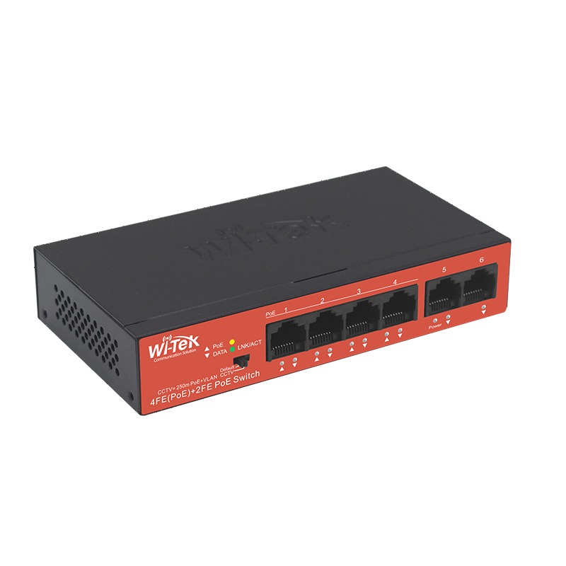 Switch Witek WI-PS205H V2 4 ports PoE 10/100Mbps + 2 ports Uplink