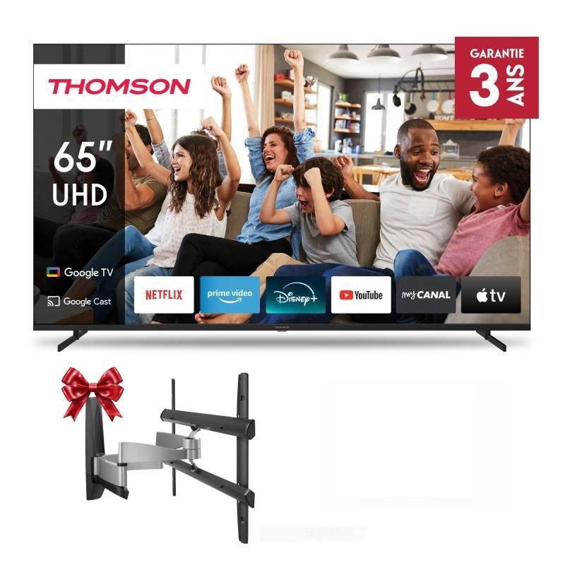 TV Thomson 65" 65UG4S14 4K UHD Side Feet Google Tv - Noir