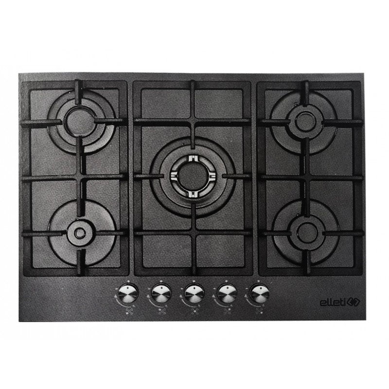 Plaque De Cuisson Encastrable ELLETI 22385D 5 Feux 70cm - Noir