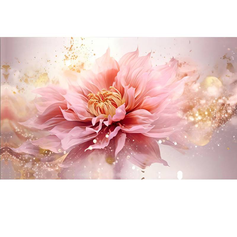 Tableau De Décoration 120 x 80 cm Fleur Rose (BY20-T02)