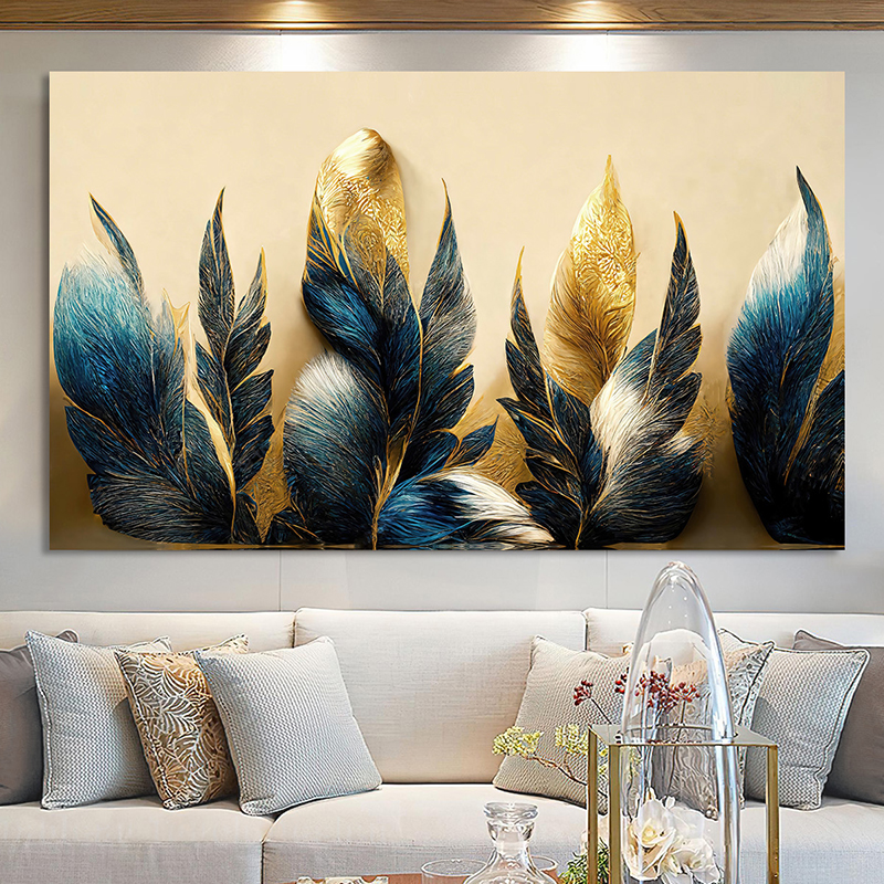 Tableau De Décoration 120 x 80 cm Plumes (MK221-T02)