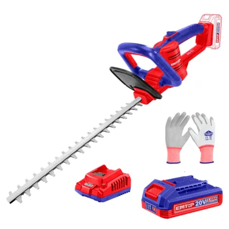 Taille-haie  EMTOP 20v+bat 460mm+gant  - ELHT204611