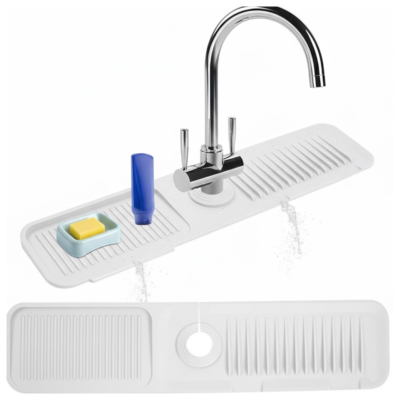 Tapis de Robinet en Silicone - Blanc