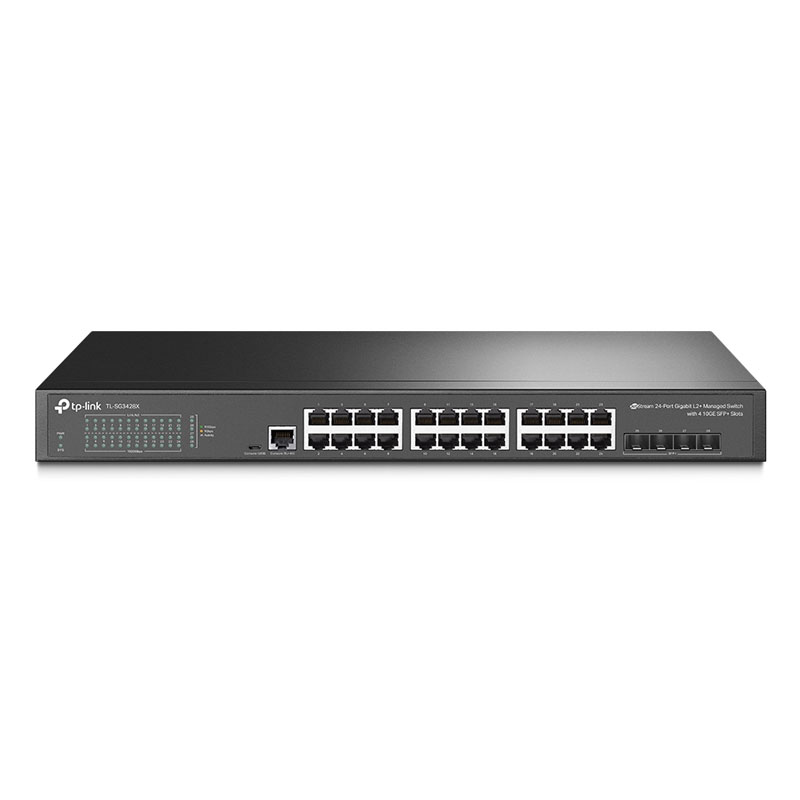 Switch Administrable TP-LINK TL-SG3428X JetStream 24 ports 10/100/1000 Mbps L2 + 4 Ports SFP + 10GE