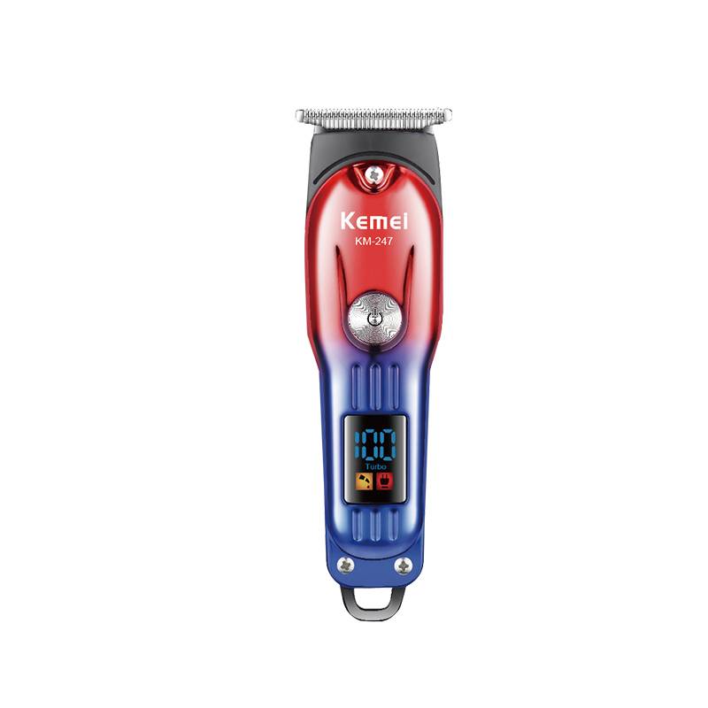 Tondeuse Cheveux KEMEI KM-247 Avec Écran LED - Bleu et Rouge