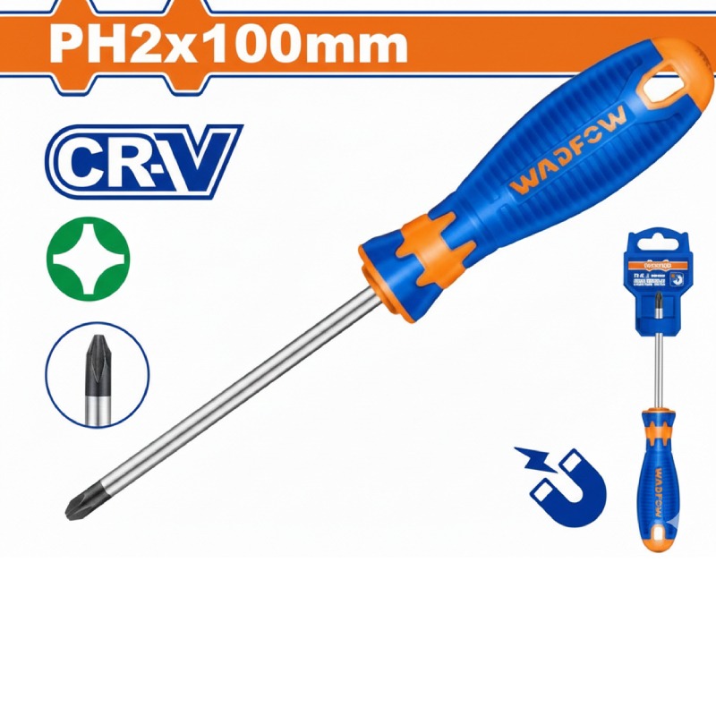 Tournevis Americain WADFOW PH2X100 MM CR-V - WSD2224