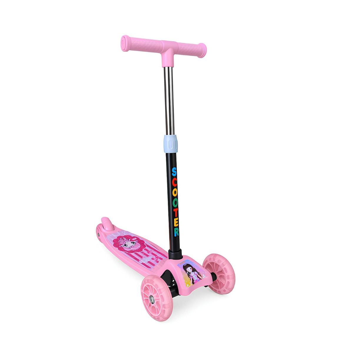 Trottinette Pour Enfant Lumineuse Avec Design 3 Roues - Rose