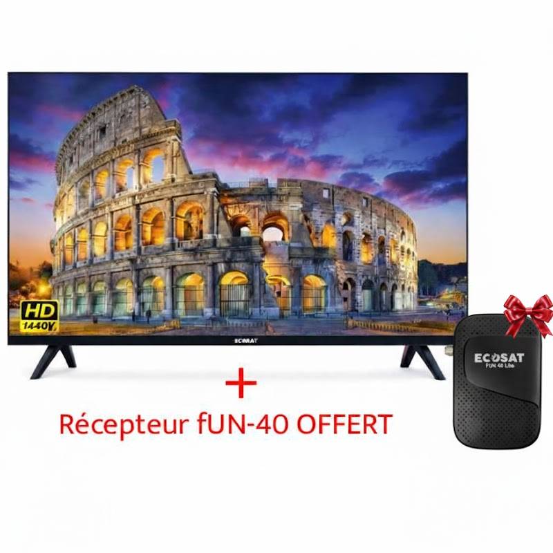 Tv Ecosat 43″ ECO43T2 LED Full HD Avec Récepteur FUN-40