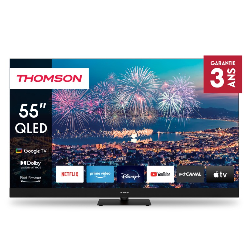 TV THOMSON 55QG6C14 55″ GOOGLE TV QLED PLUS - Noir
