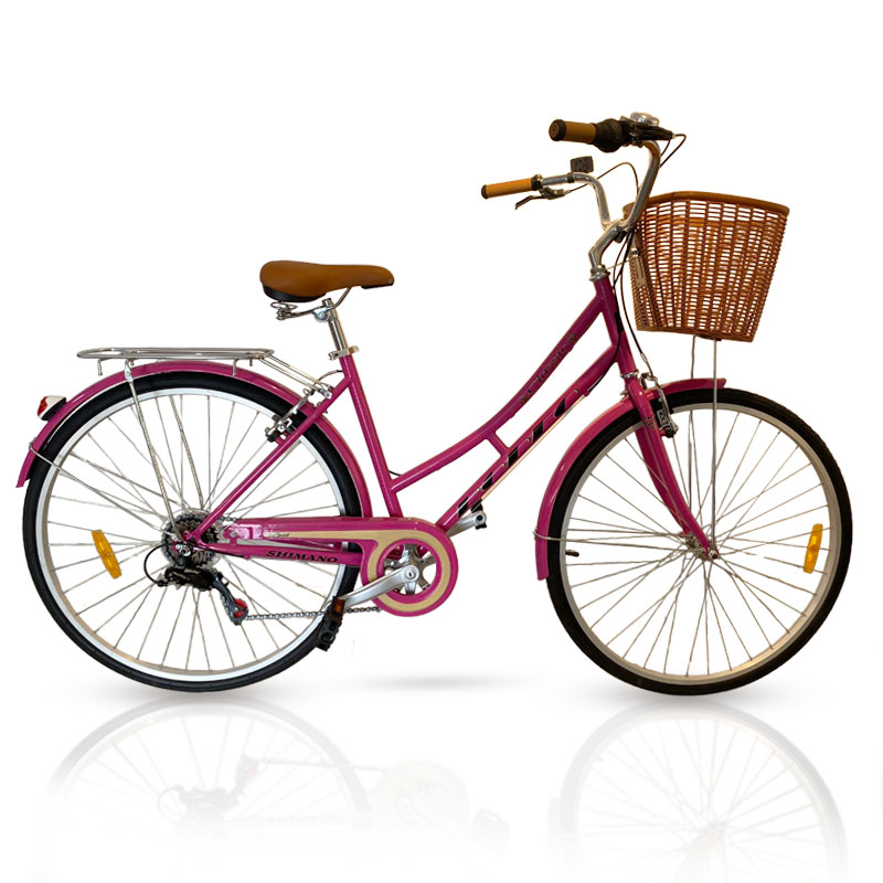 Vélo de Ville RODEO 6026-C6VS Avec Panier Avant - Rose