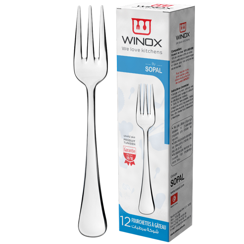 Etui Fourchette à Gâteaux WINOX Série Zina 12 Pièces - Inox Inoxydable