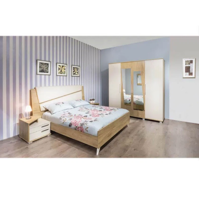 Chambre Adulte AMBIANCE 190x160cm 4 Portes - Denver / Beige 