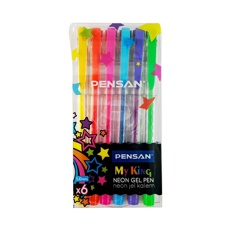 Pack de 6 Stylos PENSAN MYKING NEON GEL 