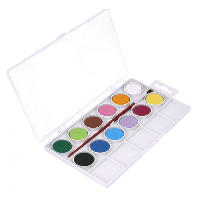 Box De 12 Aquarelle Pastilles 22 mm JOVI Avec Pinceau - Couleurs Assortis - Image 2