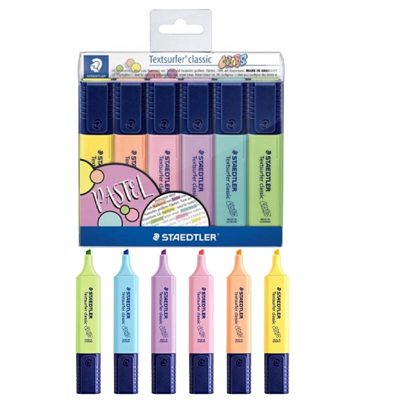 Staedtler 364 C marqueur 6 pièce(s) Pointe biseautée Citron vert, Menthe, Pêche, Rose, Violet, Jaune, Photo boutique MyTek chez MyTek