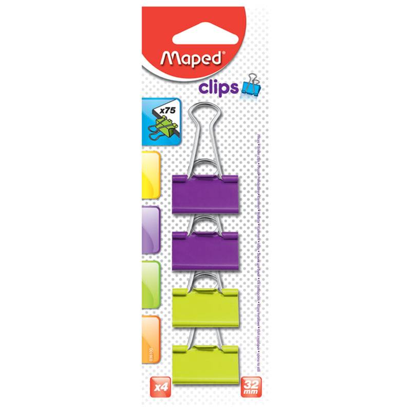 4 Pince Double Clip MAPED 32 mm - Assortis - Image 2