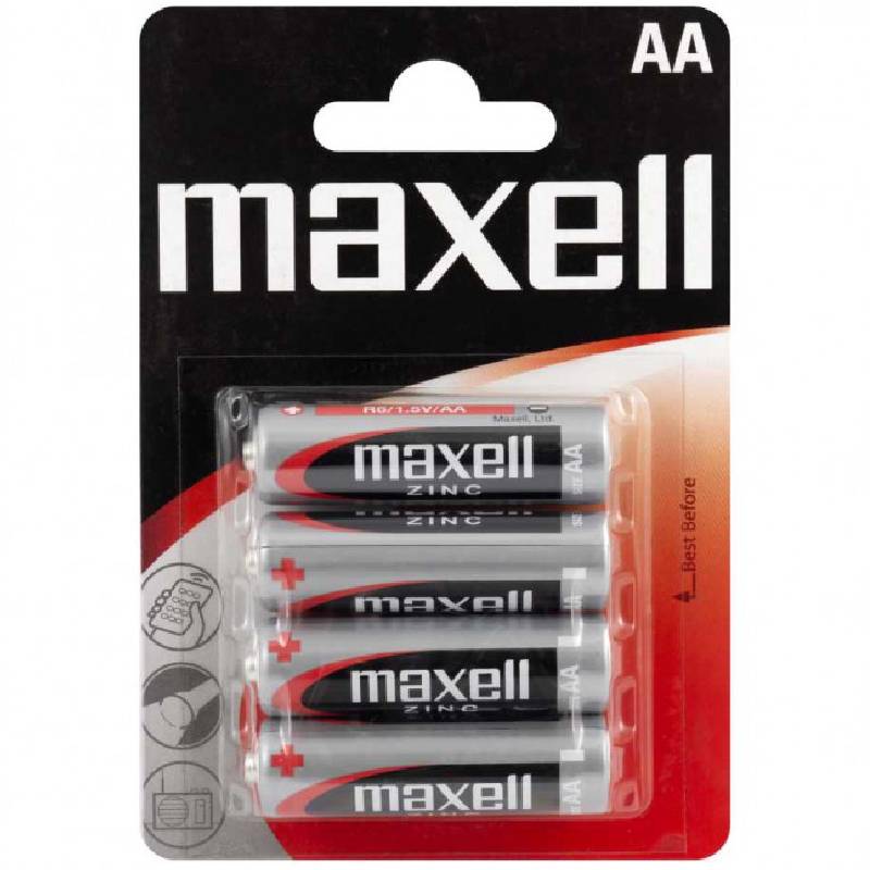 Maxell 4 x AA Batterie à usage unique Zinc-Carbone, Photo boutique MyTek chez MyTek