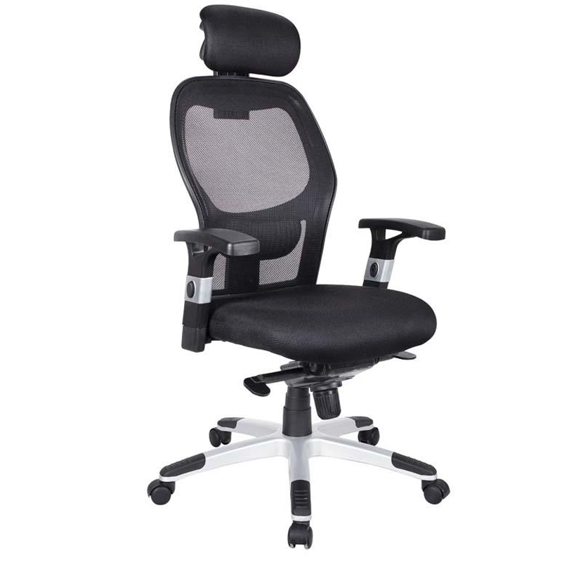 Fauteuil de Direction Leonardo Avec Accoudoirs Réglable & Repose tête - Noir