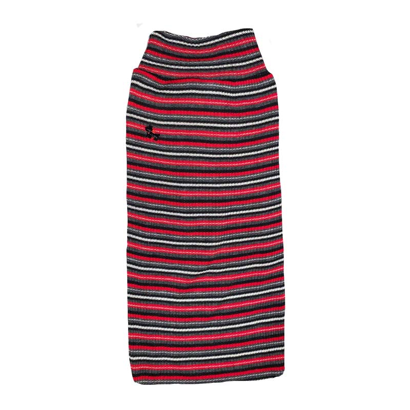 Col Roule Raye XS Pour Chien - Rouge & Noir