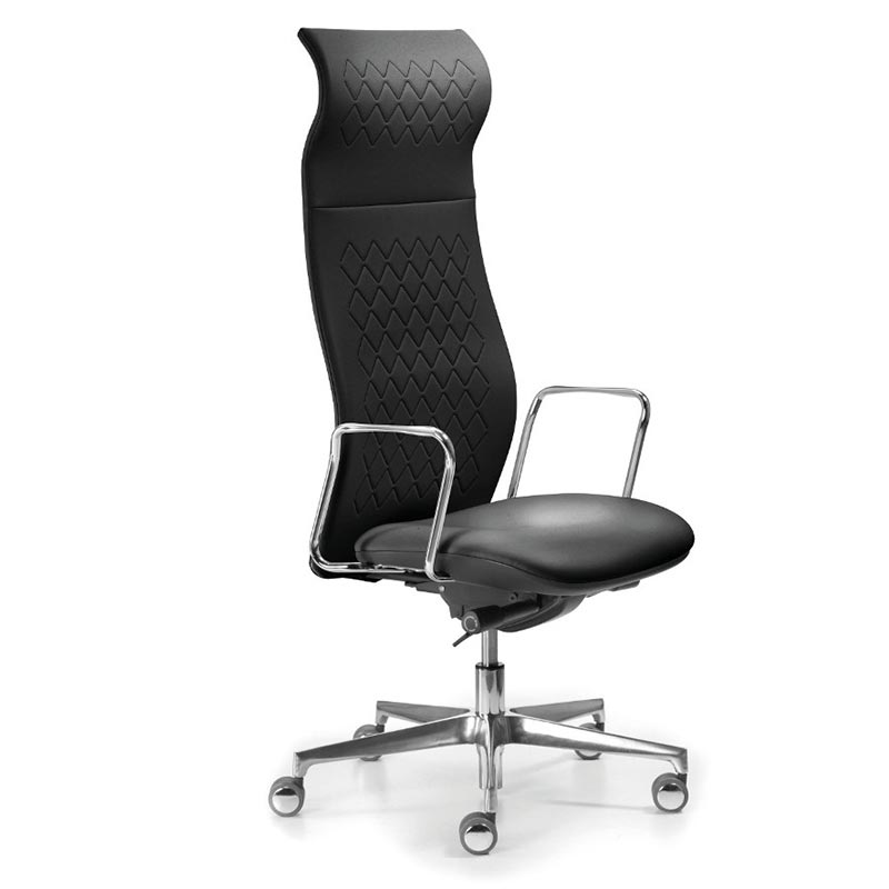 Fauteuil de Direction Grangala En Simili Cuir Avec Accoudoirs Repose tête - Noir