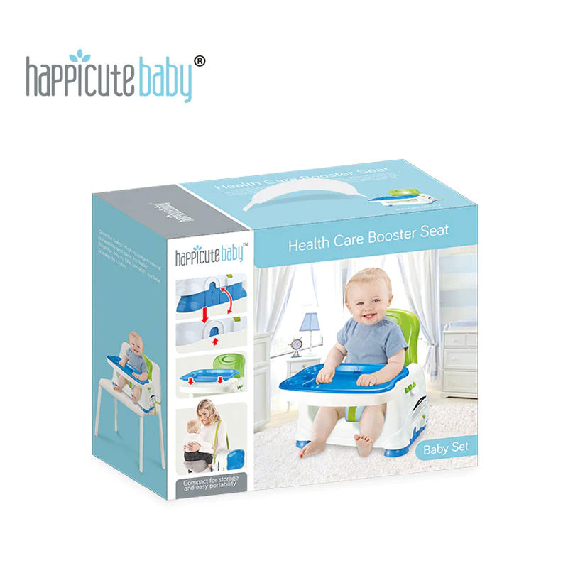 Chaise Haute Réhausseur HAPPICUTEBABY - Bleu,Vert Et Blanc - Image 2