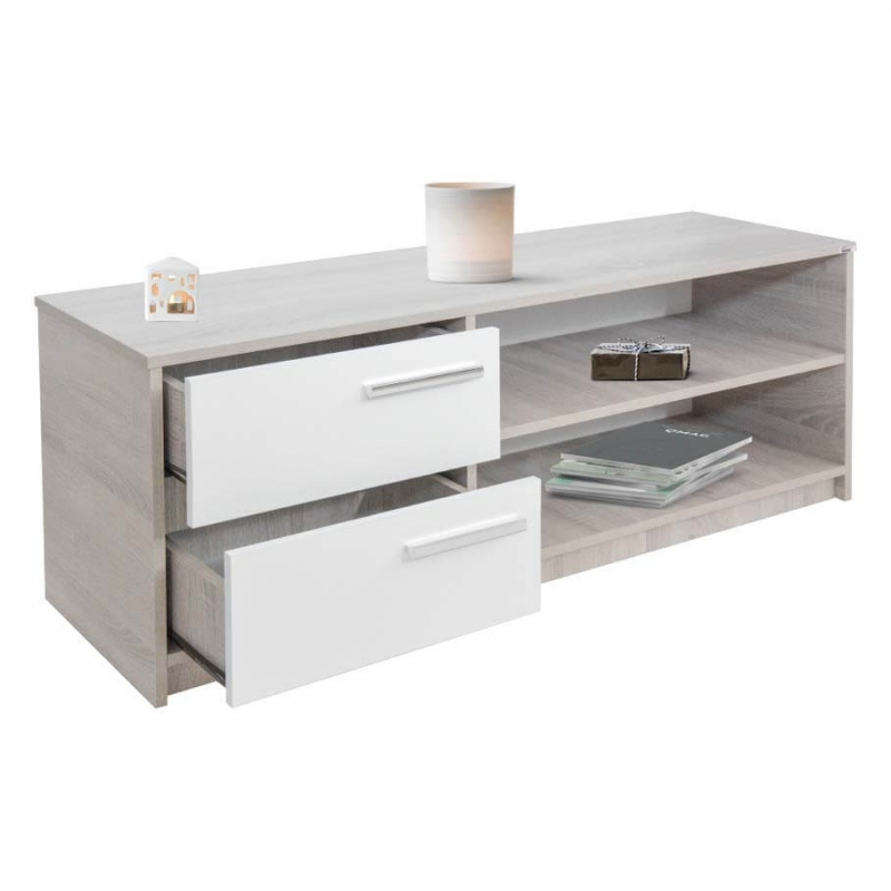 Table TV SOTUFAB XPERIA - Chêne brut&Blanc (TV072CB-BC) - Image 2