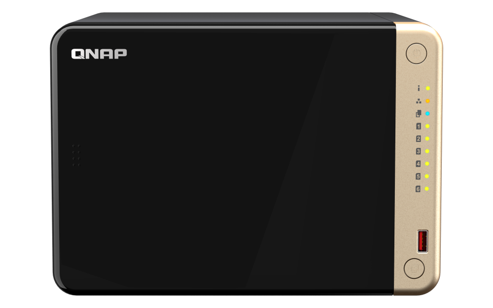 Serveur NAS QNAP TS664 Tour Quad Core 8Go 6 Baies - Noir
