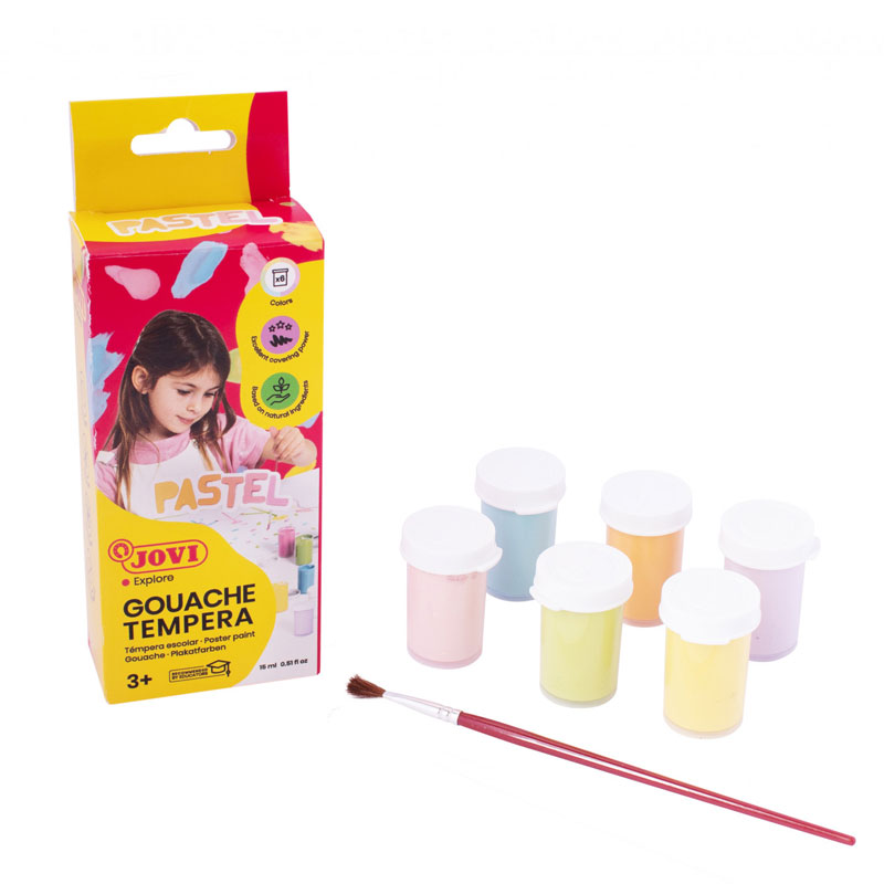 Étui De 6 Pots de Peinture JOVI Pour Enfants - Pastel