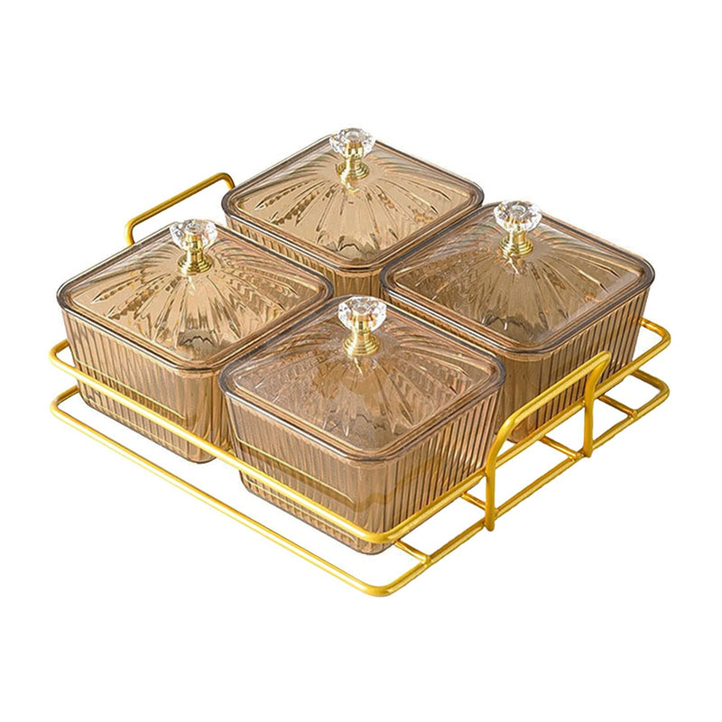 Set De 4 Bols Avec Support Métallique