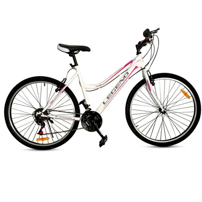 Bicyclette VTT PRADO Legend 18 Vitesses 26'' Pour Dame - Blanc & Rose
