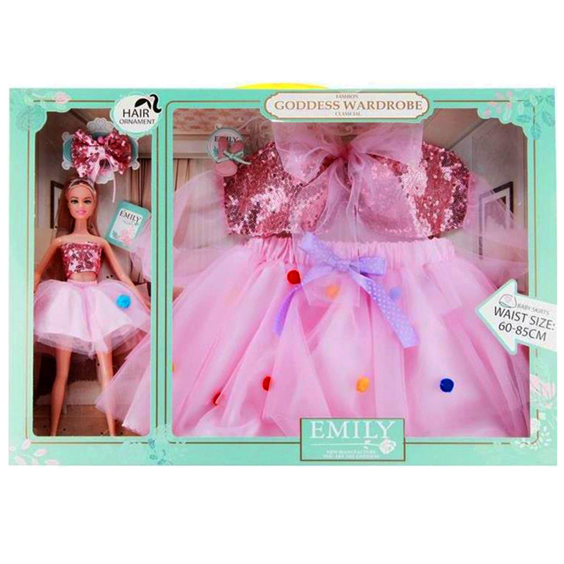  Poupée EMILY Avec une Jupe Pour Filles - Rose