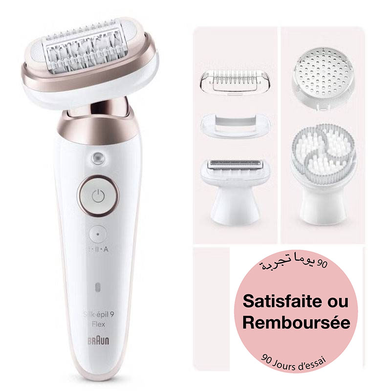 Épilateur BRAUN Silk épil 9 Flex 3D Wet & Dry - blanc
