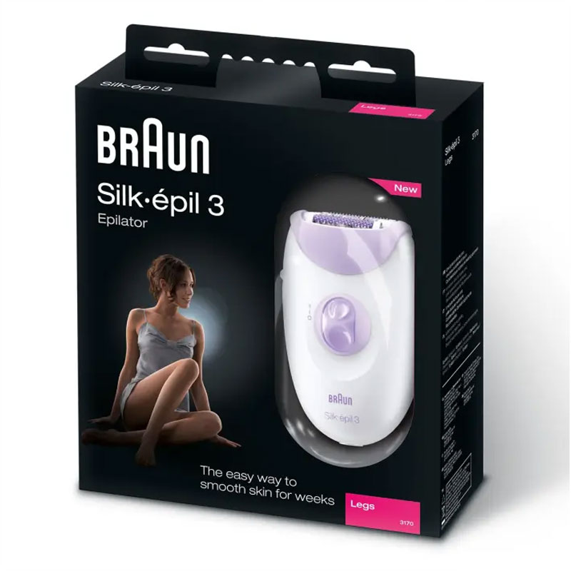  Épilateur BRAUN SILK-3 SE3000 - Blanc&Violet - Image 3