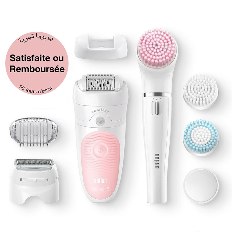 Épilateur BRAUN Silk-Epil 5 SES5-895BS SensoSmart Blanc & Rose