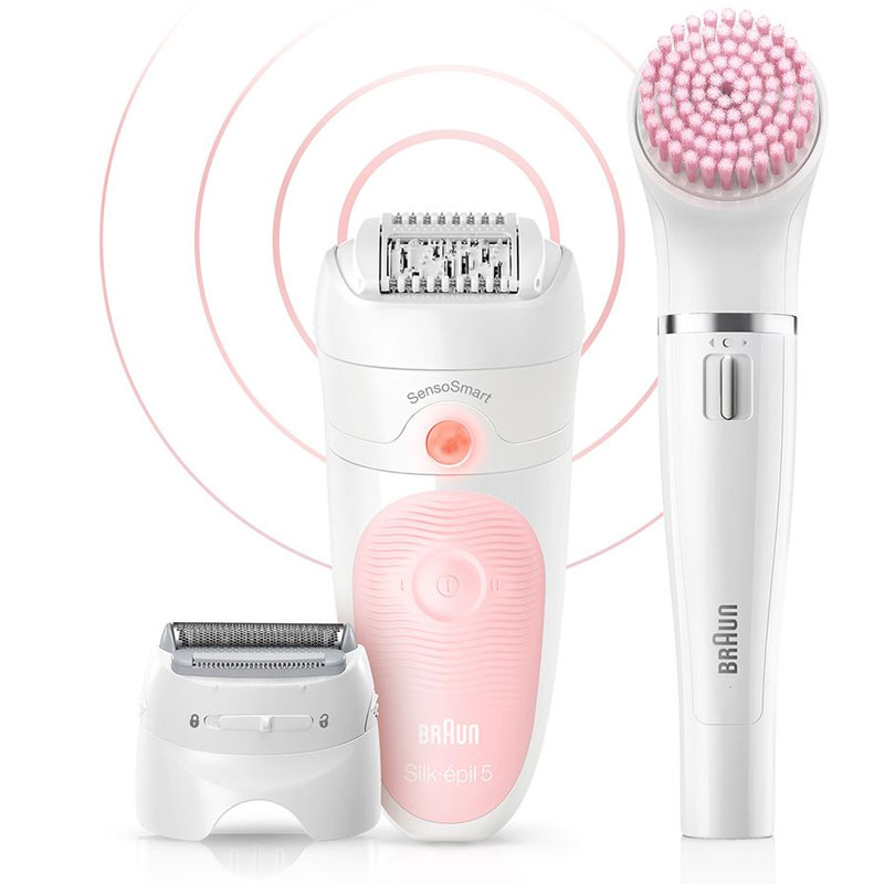 Épilateur BRAUN Silk-Epil 5 SES5-895BS SensoSmart Blanc & Rose - Image 2
