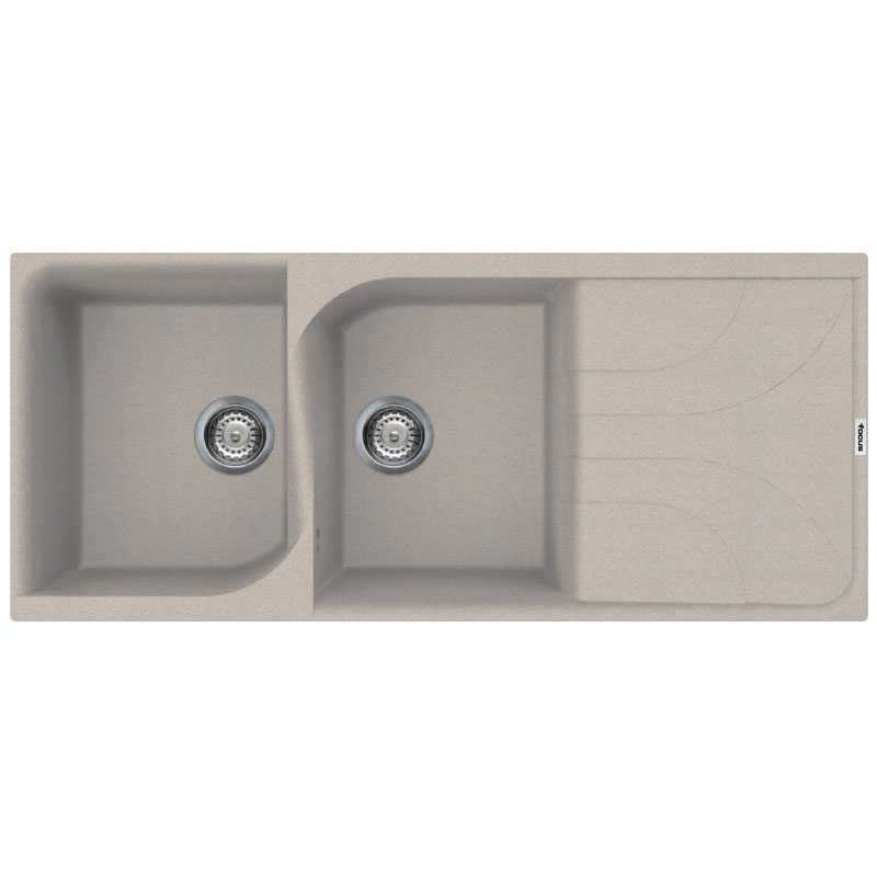 Évier De Cuisine Encastrable FOCUS Graniteck  2 Bacs + égouttoir - Avena