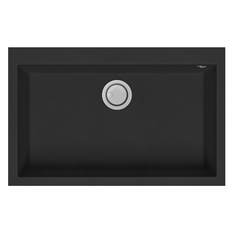 Évier De Cuisine Encastrable FOCUS Graniteck 1 Bac 80cm - Noir