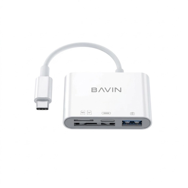 Adaptateur BAVIN Multiport OTG USB-C Avec Lecteurs SD/TF Et Port USB