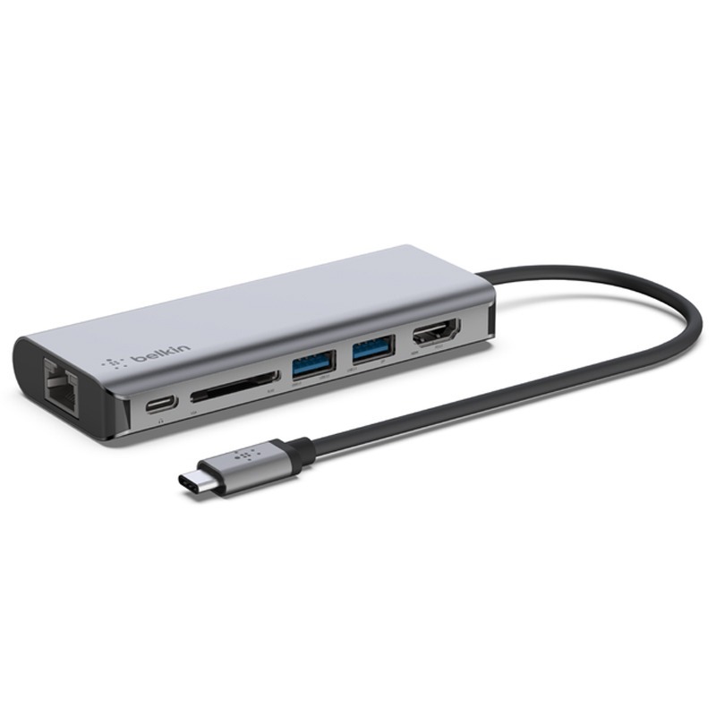 Concentrateur USB 3.2 Gen 1 Hub Type-C 5000 Mbps Noir et Gris Belkin AVC008BTSGY, Photo boutique MyTek chez MyTek