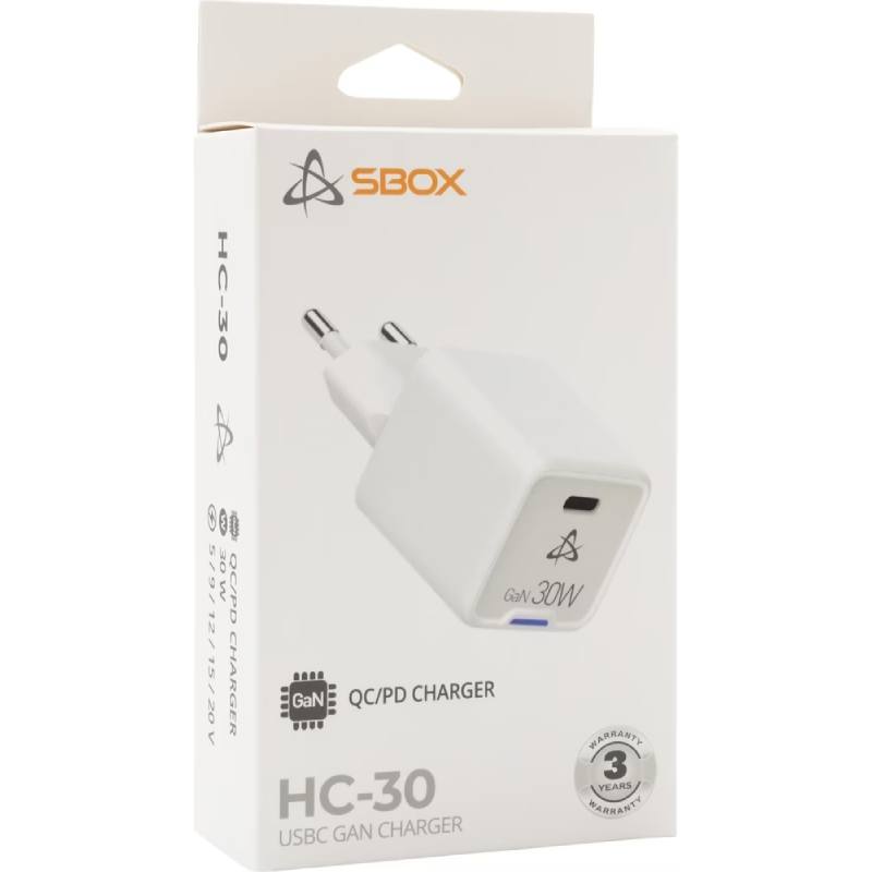 Adaptateur de Charge SBOX 30W Avec Ports USB-C - Blanc - Image 4