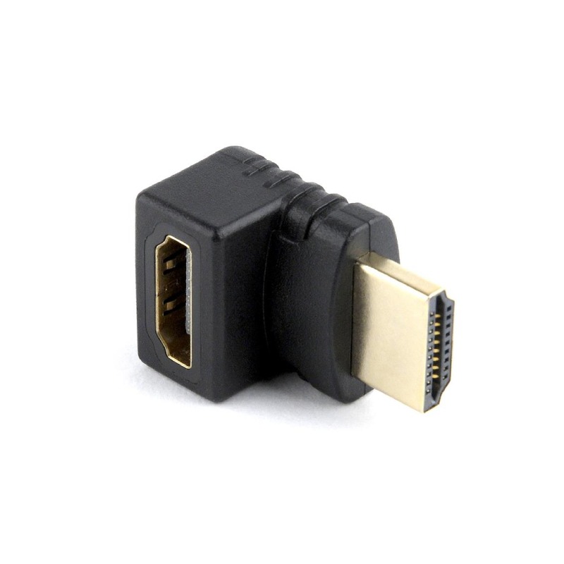 Adaptateur HDMI Type Angle Droite 270° vers Le Haut - Noir 