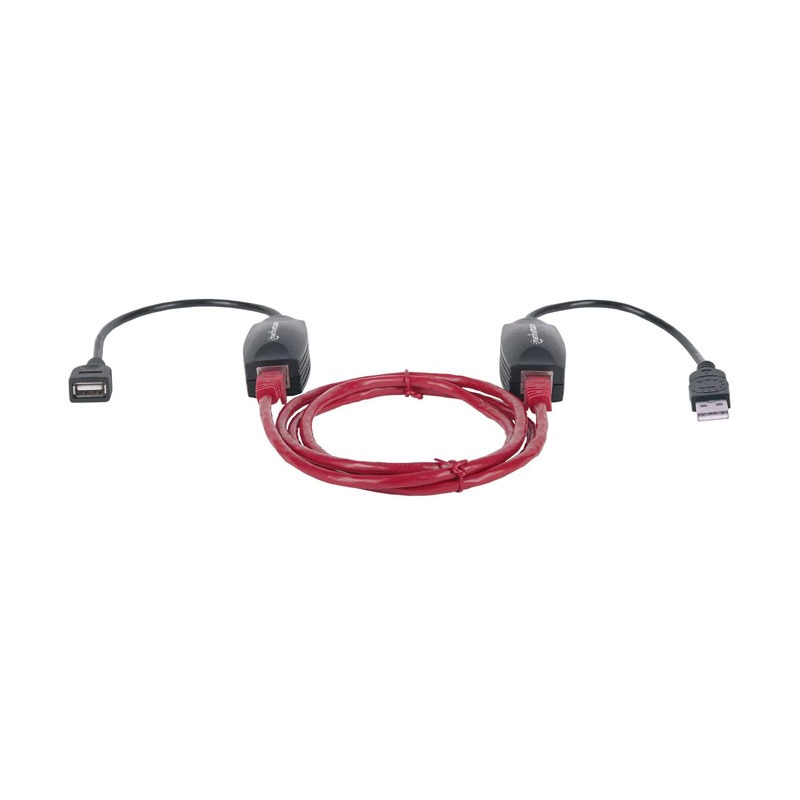 Adaptateur Réseau MANHATTAN 179300 USB 1.1 vers RJ45 - Noir & Rouge