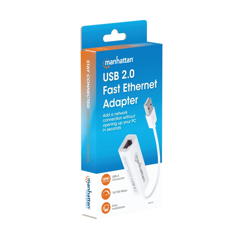 Adaptateur Réseau MANHATTAN USB 2.0 Vers RJ45 - Blanc  - Image 4