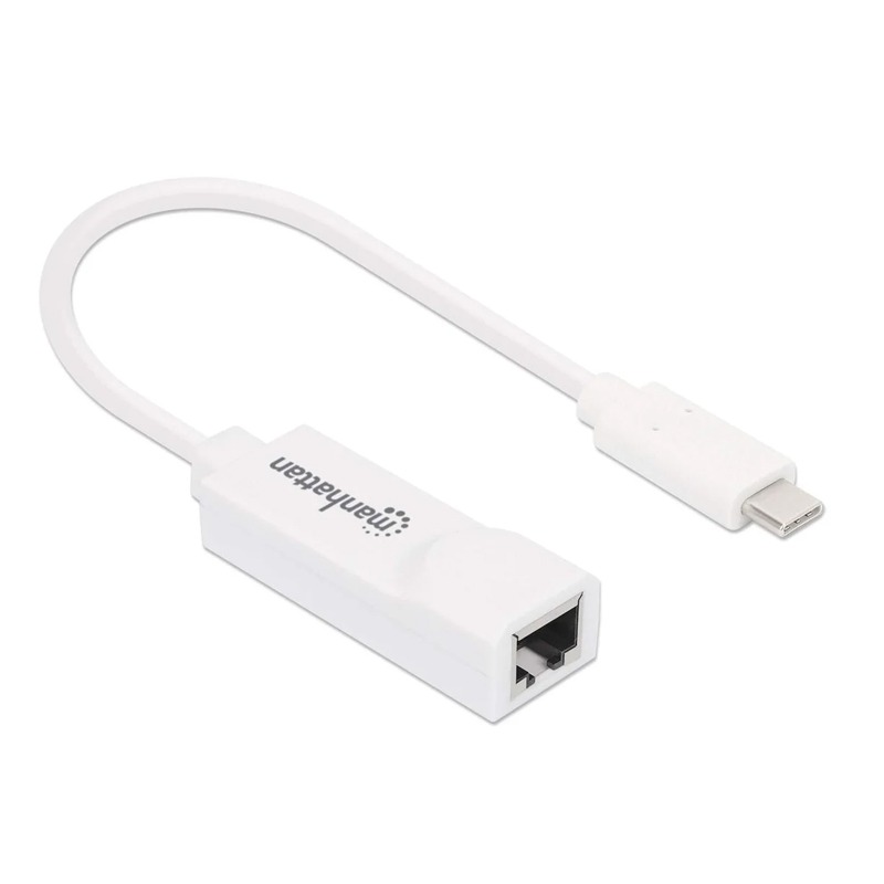 Adaptateur réseau MANHATTAN 507585 USB-C Vers Réseau Gigabit - Blanc 