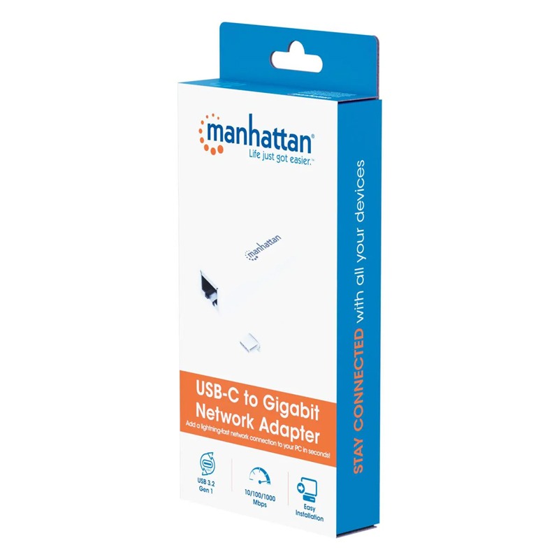 Adaptateur réseau MANHATTAN 507585 USB-C Vers Réseau Gigabit - Blanc  - Image 2