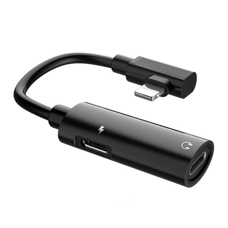 Adaptateur IPhone HOCO LS18 Vers Convertisseur Audio 2en1 - Noir